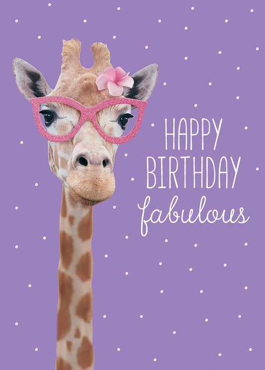 Quirky Girl Giraffe Greeting Card