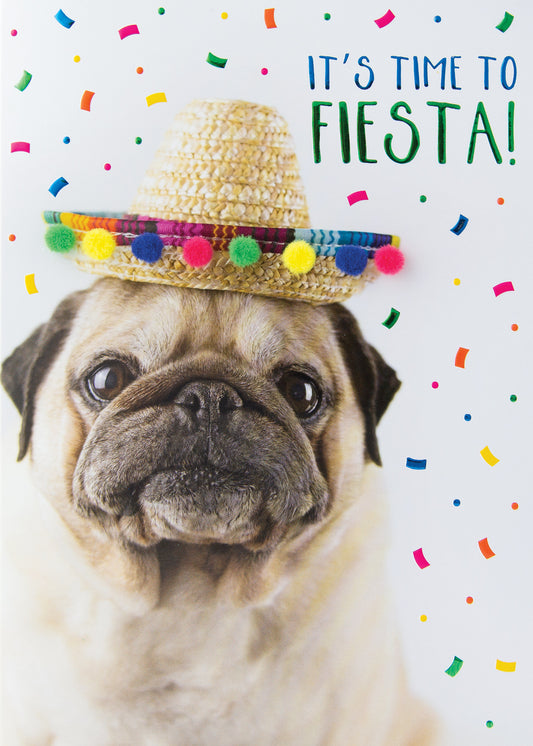 Fiesta Pug Greeting Card