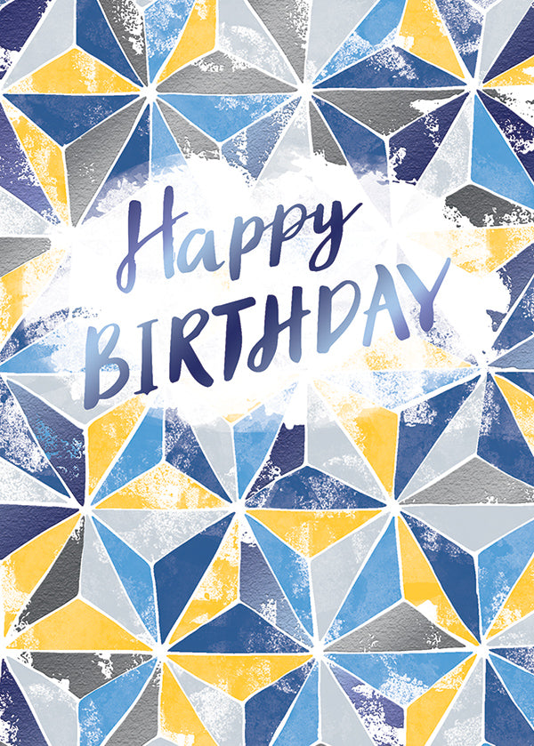 Geometric Stars Birthday Greeting Card