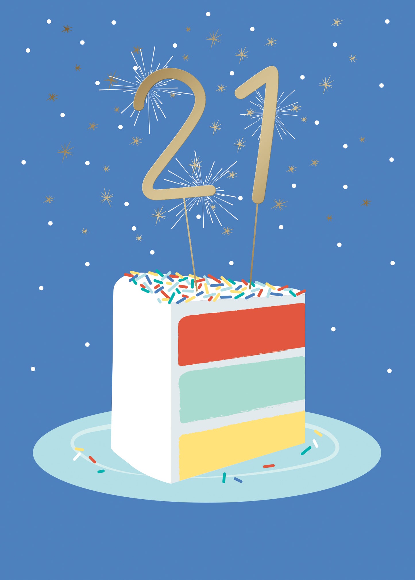 21 on a Cake Greeting Card