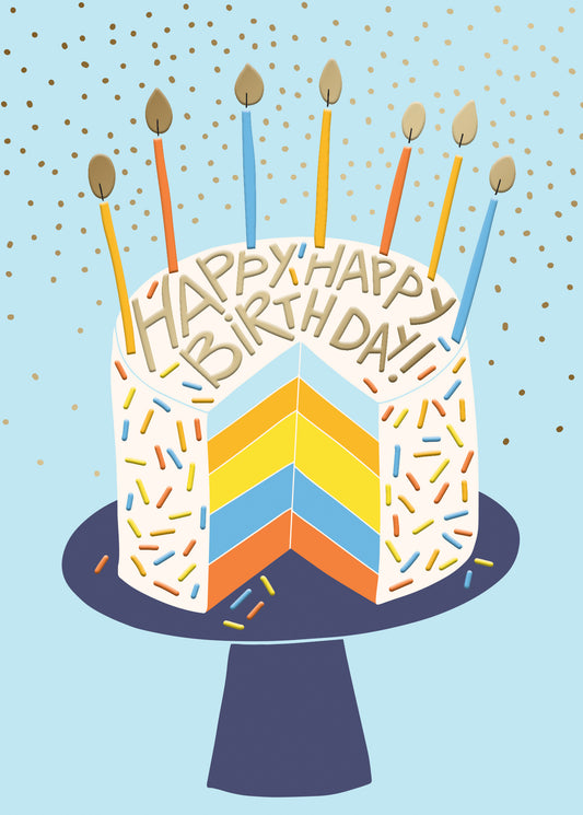 Cake on a Stand with Candles Greeting Card