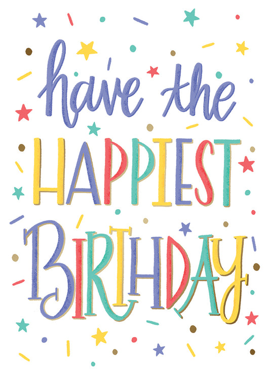 Colorful Lettering Confetti Greeting Card
