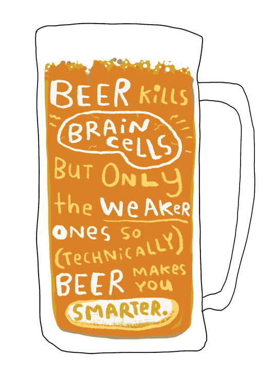 Beer Brain Cells Greeting Card