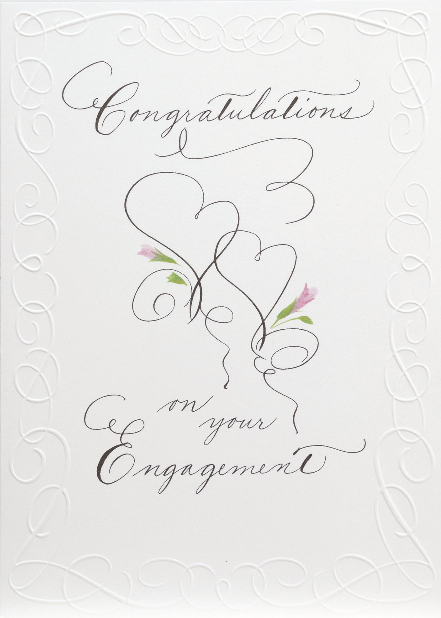 Swirl Hearts Engagement Greeting Card