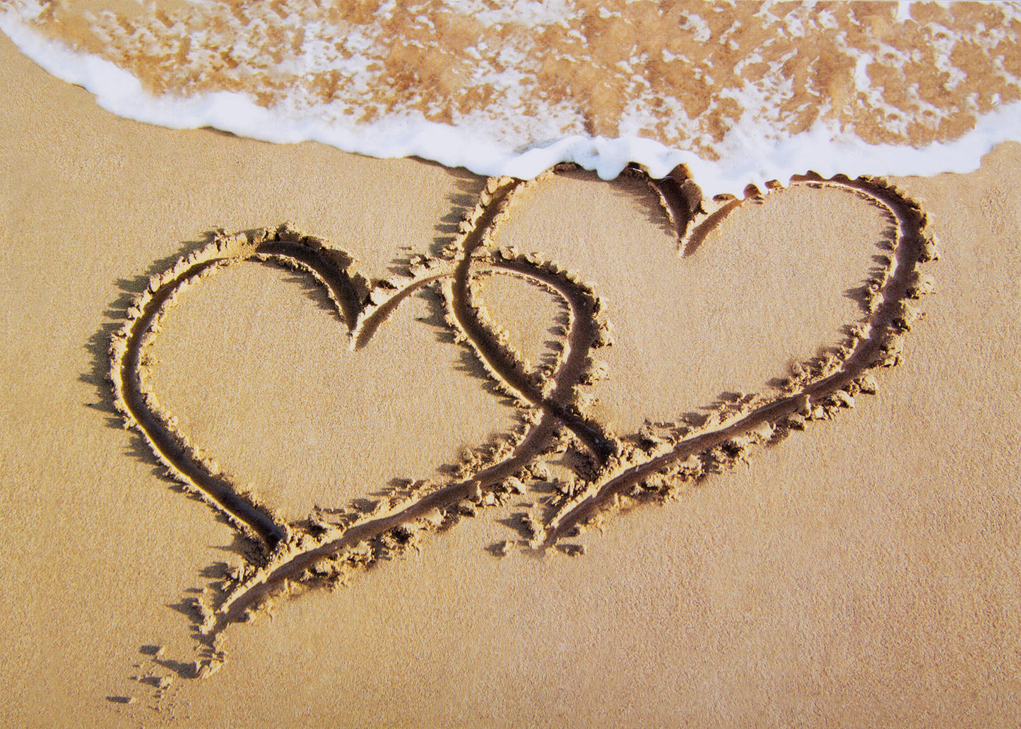 Hearts in Sand Greeting Card