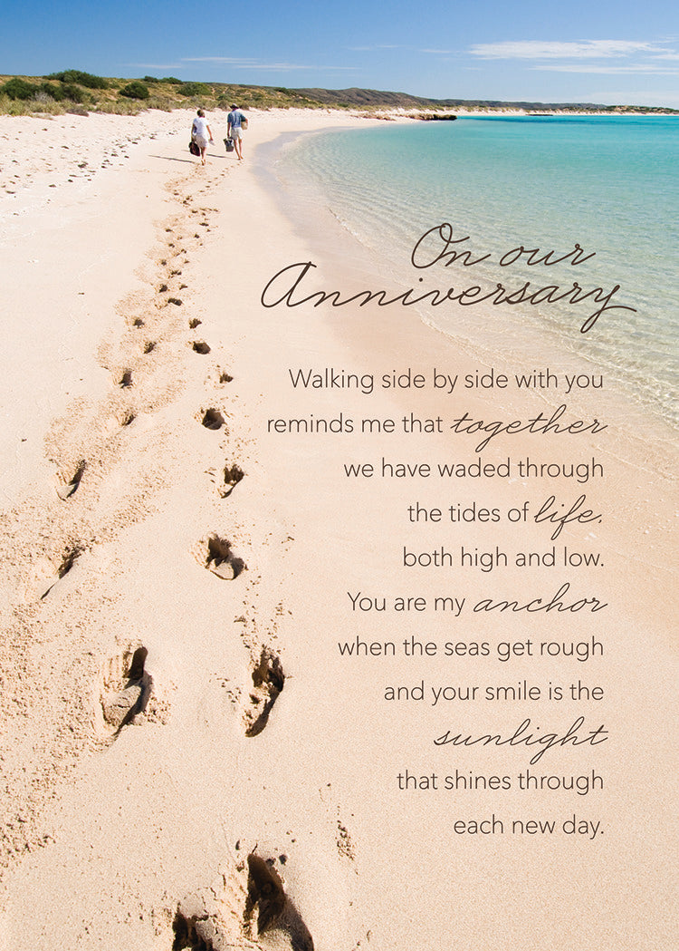 Footprints on Beach Greeting Card