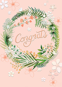 Cute Congrats Wreath Greeting Card