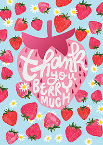 Thank You Straw-Berry Much Greeting Card