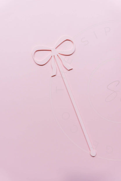 The Sip Social Co Pink Bow Cut Out Swizzle Stir Sticks