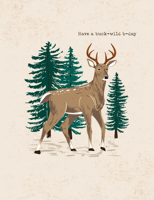 Buck Wild Greeting Card