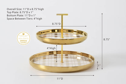 2 Tier Stand Gold Trim