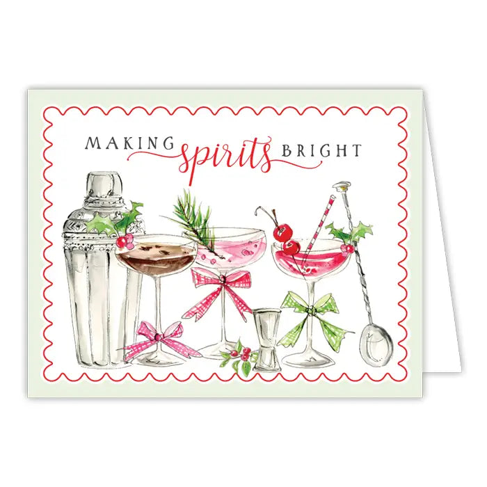 Making Spirits Bright Holiday Cocktails Greeting Card