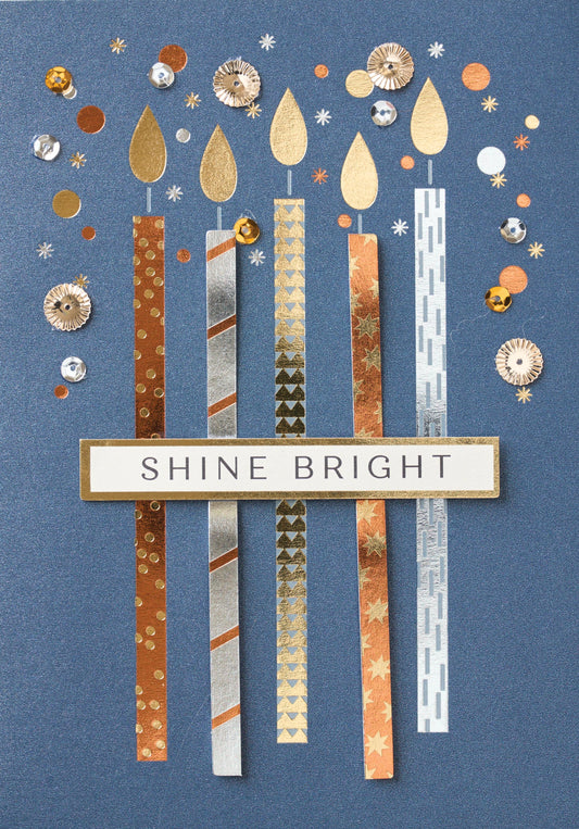 Mixed Metallics Candles Greeting Card