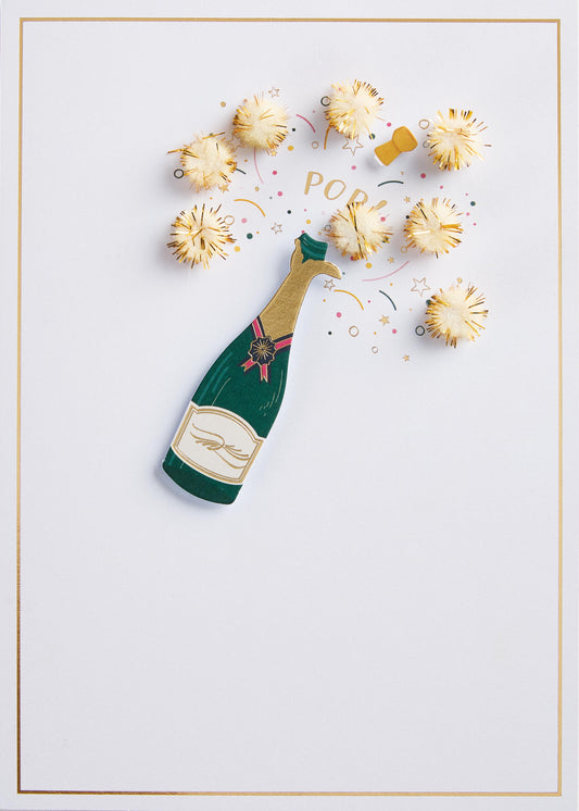 Pom Pom Champagne Greeting Card
