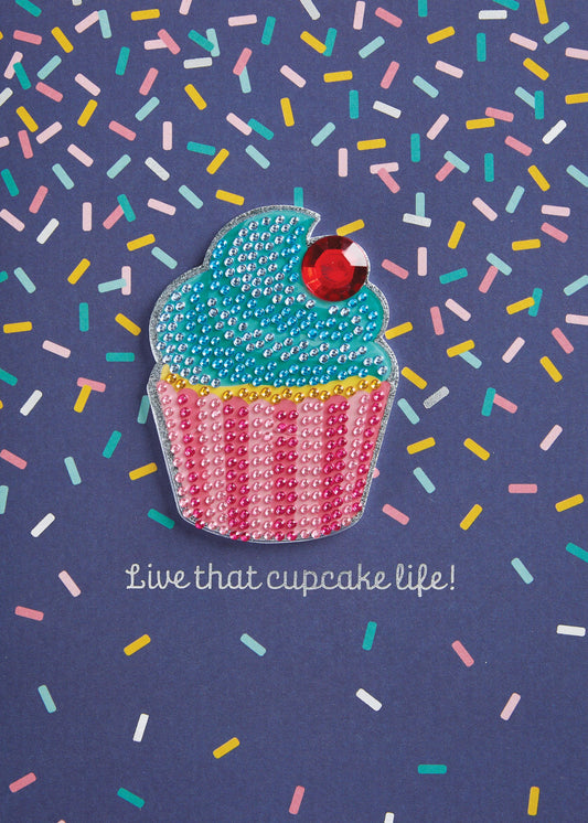 Gemmed Sticker Cupcake Greeting Card