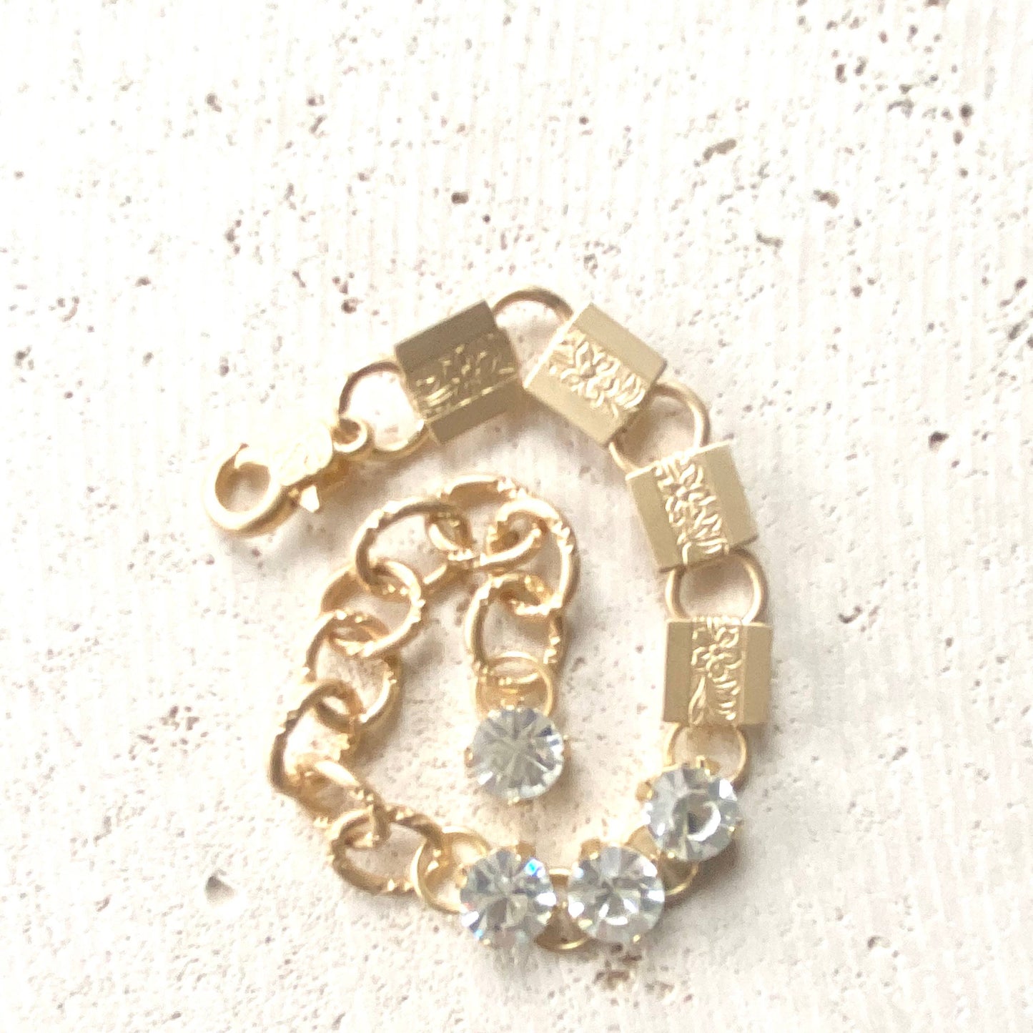 Crystal Bracelet Mixed Chain Vintage Style Boutique Salon