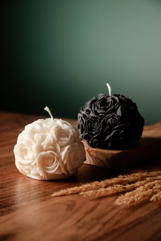 Vela de amor rosa I Vela de bola de flor de rosa