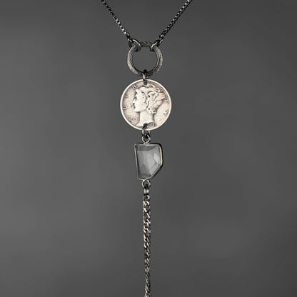 One of a Kind Silver Dime on an Adjustable Chain