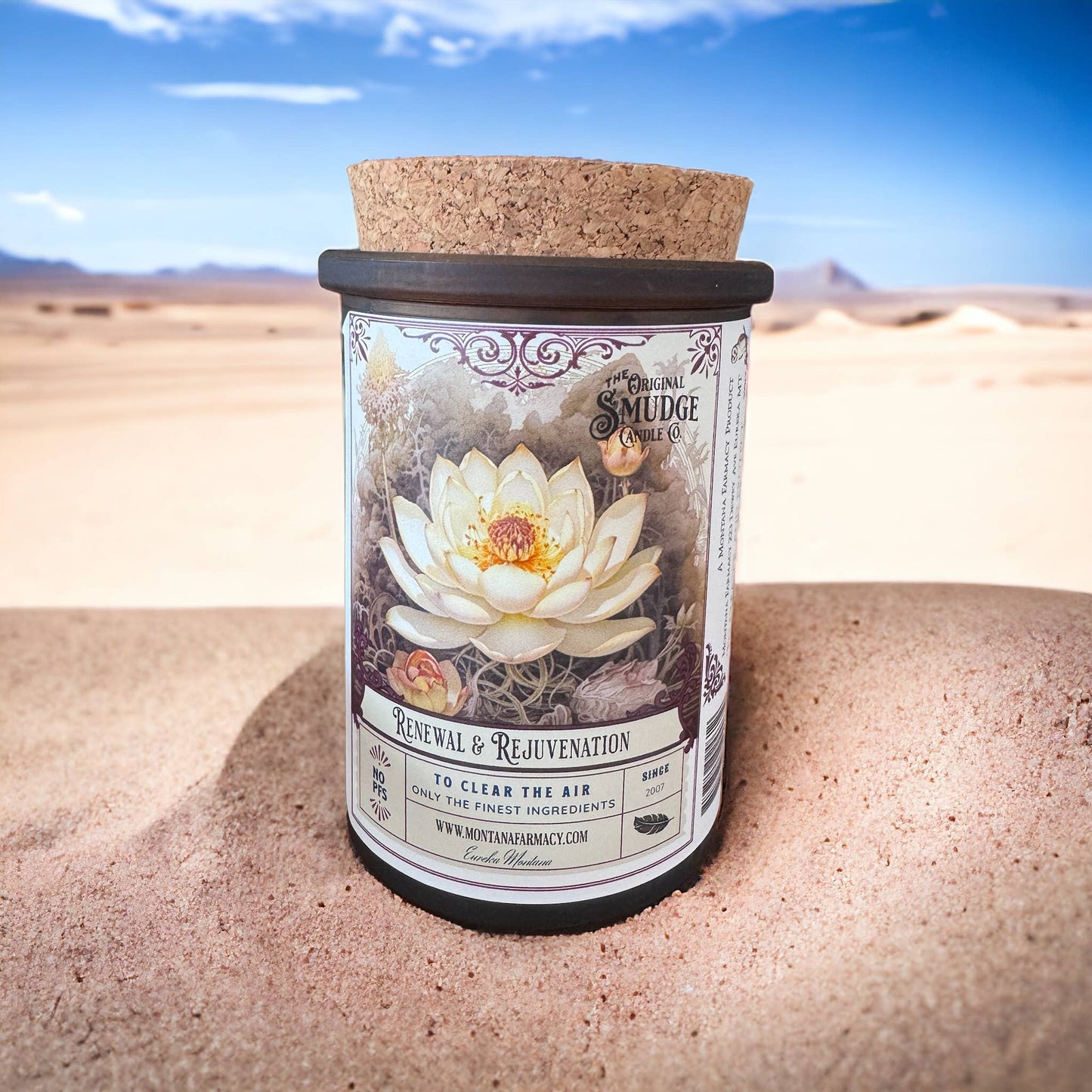 Renewal & Rejuvenation Smudge Candle Lotus of bright & light