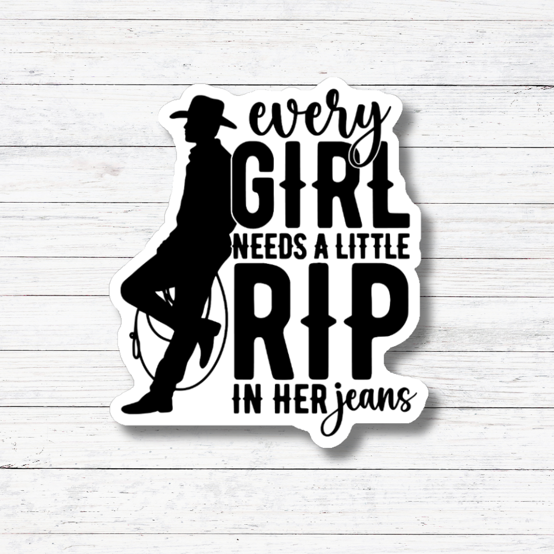 Oily Graphic Creations - Rip in Her Jeans- Yellowstone Stickers/Magnet