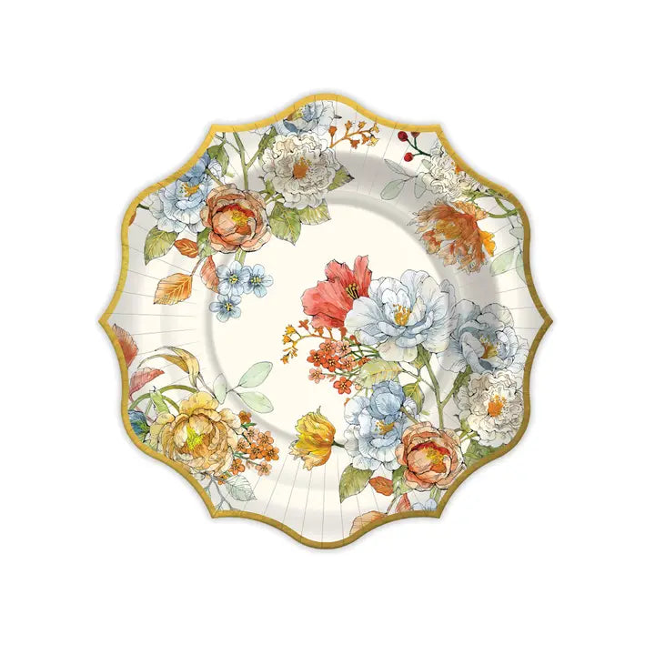 Autumn Bloom Die-Cut Paper Dessert Plate
