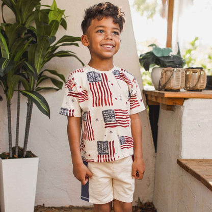 American Flag Boy Tee & Shorts Set: 0-3M