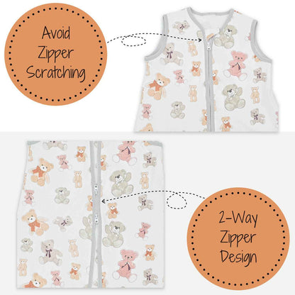 LollyBanks - Bear Hugs Baby Sleep Sack, 100% Organic Cotton