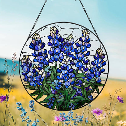 Bluebonnet Flower Suncatcher, Wildflowers Window Hanging