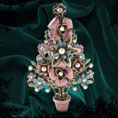 Joyería Sweet Romance - Broche de árbol de Navidad topiario P179