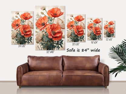 California Poppies Large Canvas Wall Art Floral Decor