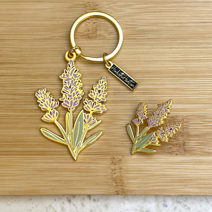 Lavender Enamel Keychain