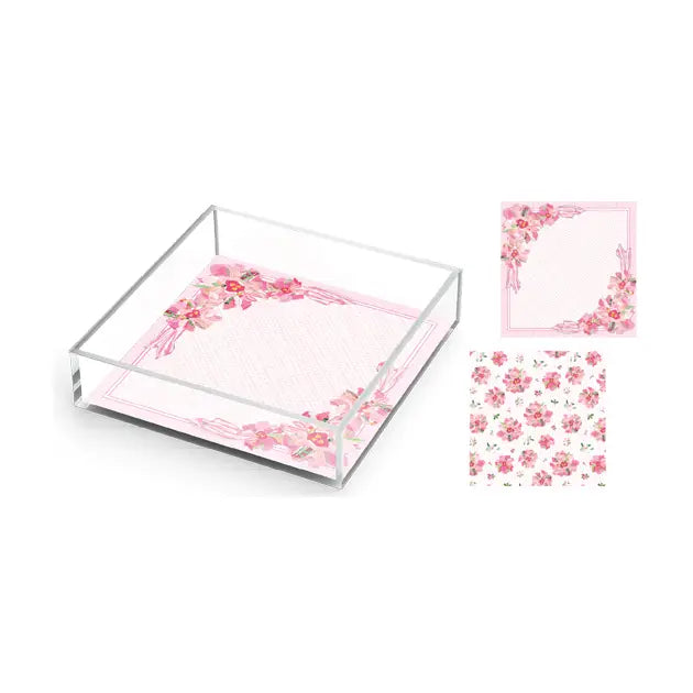 Pink Poppy Florals Acrylic Tray 6x6