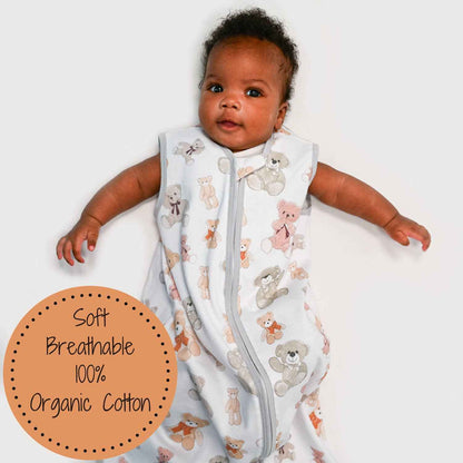 LollyBanks - Bear Hugs Baby Sleep Sack, 100% Organic Cotton