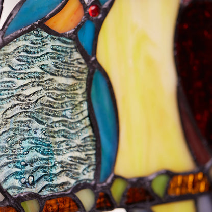 15"W Birds in Love Stained Glass Window Panel