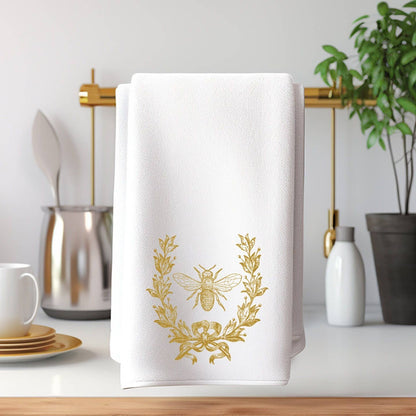 Gold Bee & Crest, French Inspired Luxury Towels, 3 Sizes