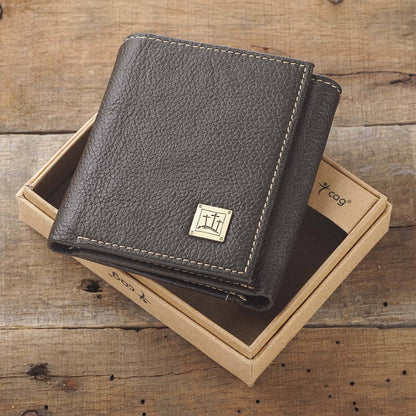Wallet Leather Brown Crosses Badge