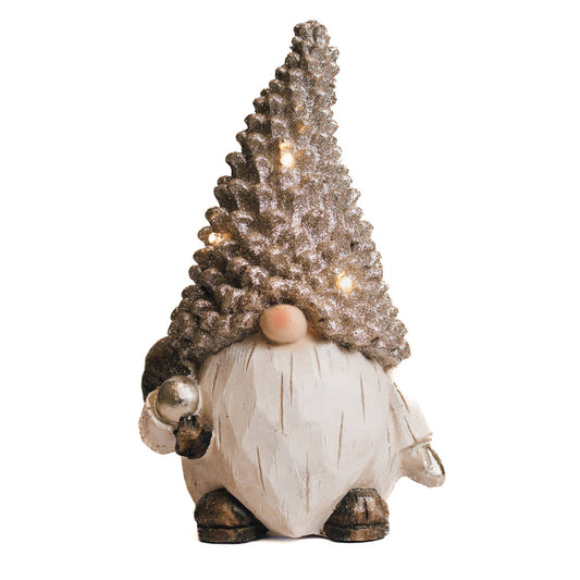 A Cheerful Giver - Pinecone Gnome with LED Lights — Christmas, Holiday Decorations
