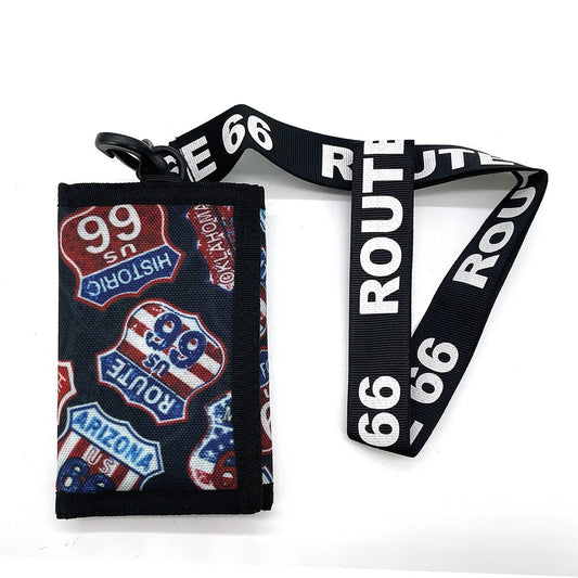 Cartera gráfica de la Ruta 66 con cordón