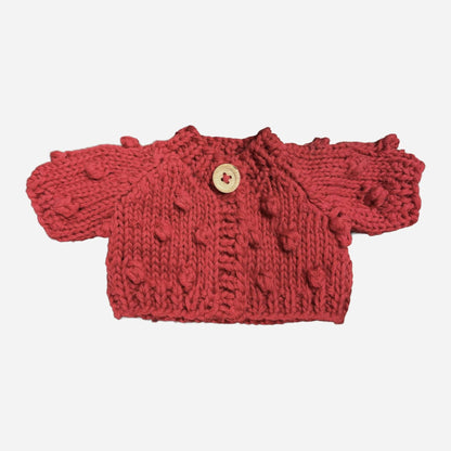 Plush Toy Popcorn Cotton Cardigan Stuffed Animal Dress Up: Red
