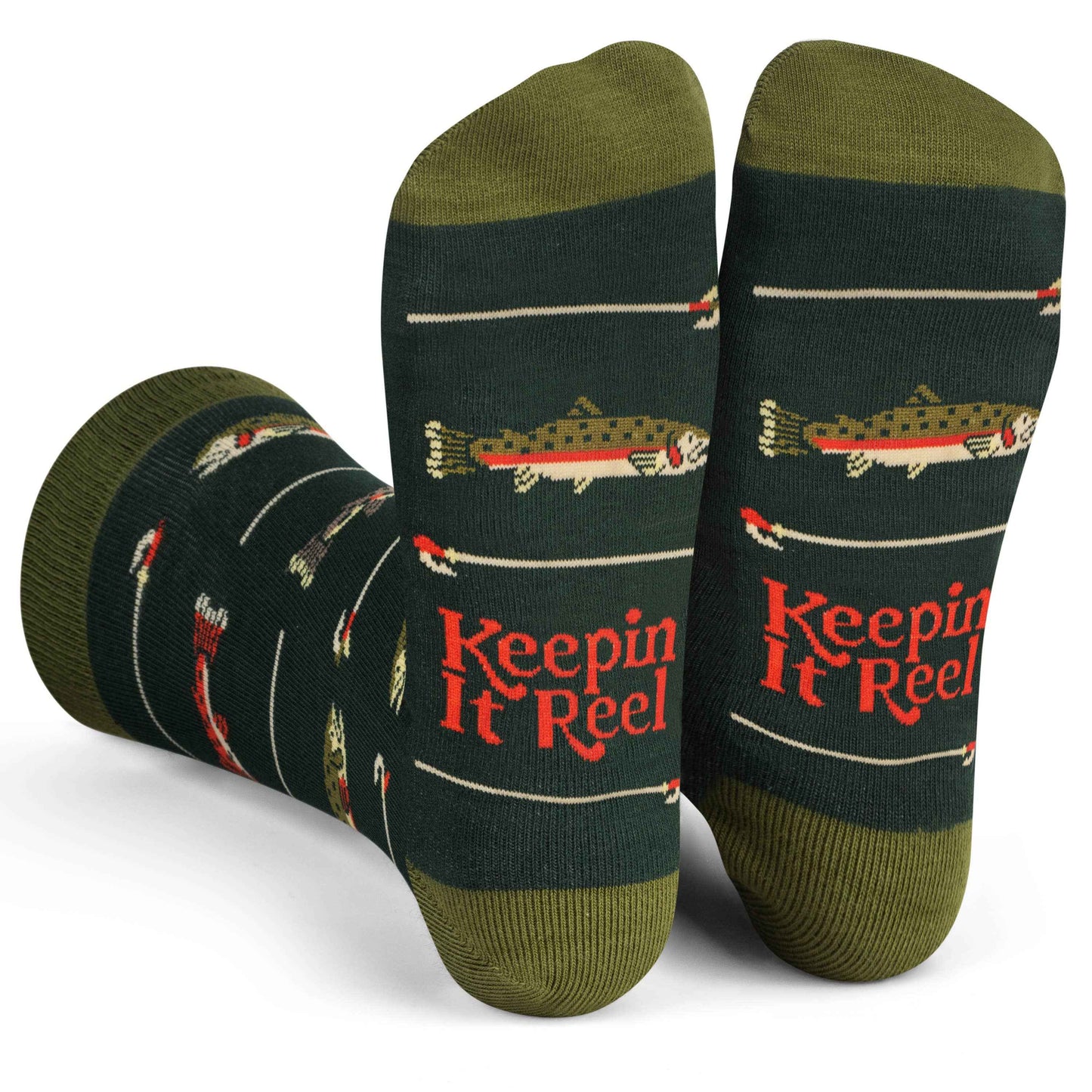Keepin' It Reel Funny Fishing Socks Gift for Men Accessory