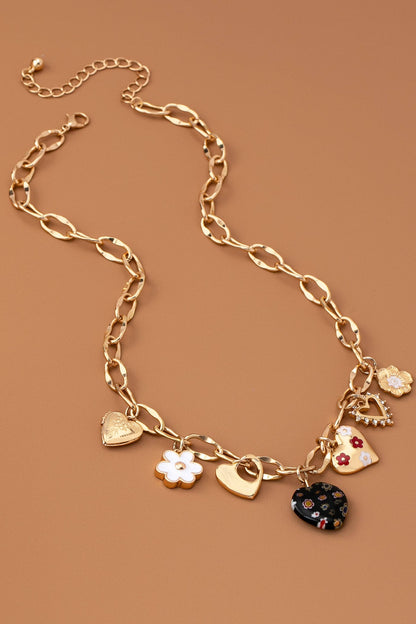 JOSSLYN de wall to wall - COLLAR CON DIJE DE CORAZONES, FLOR Y PIEDRA DE DIAMANTES | 80N92650