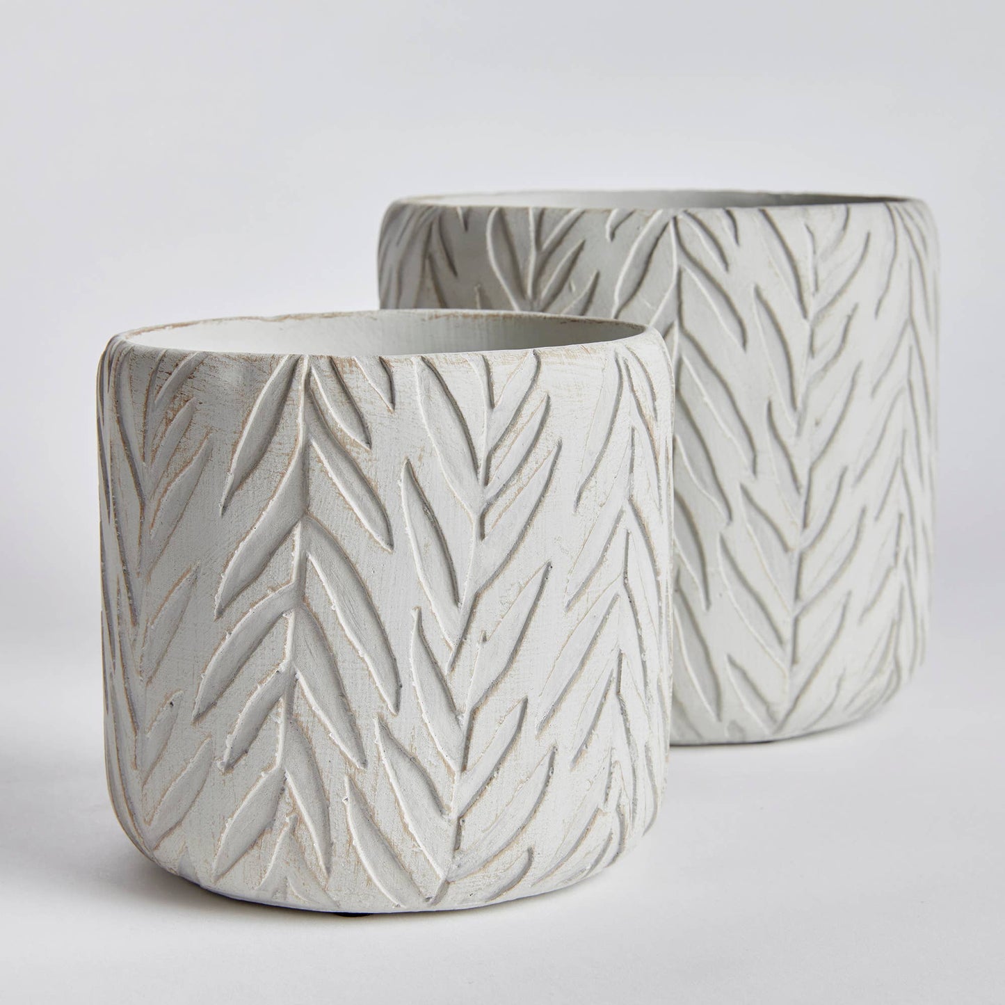 Veena Pots Set Of 2, White