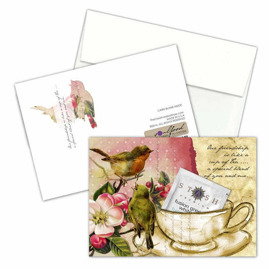 TEA GREETING Card with REAL TEA BAG - Our Friendship