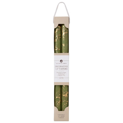 12" Decorative Tapers 2pk Kraft Box