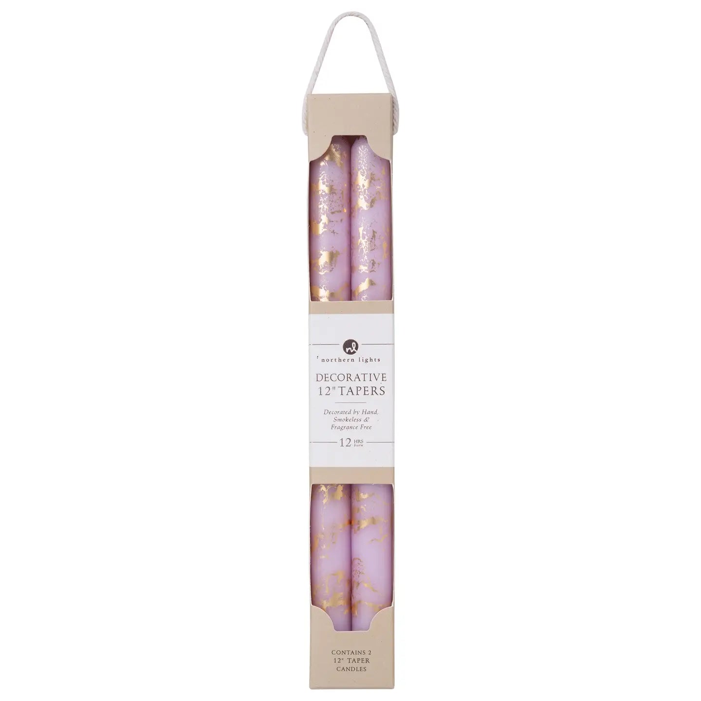 12" Decorative Tapers 2pk Kraft Box