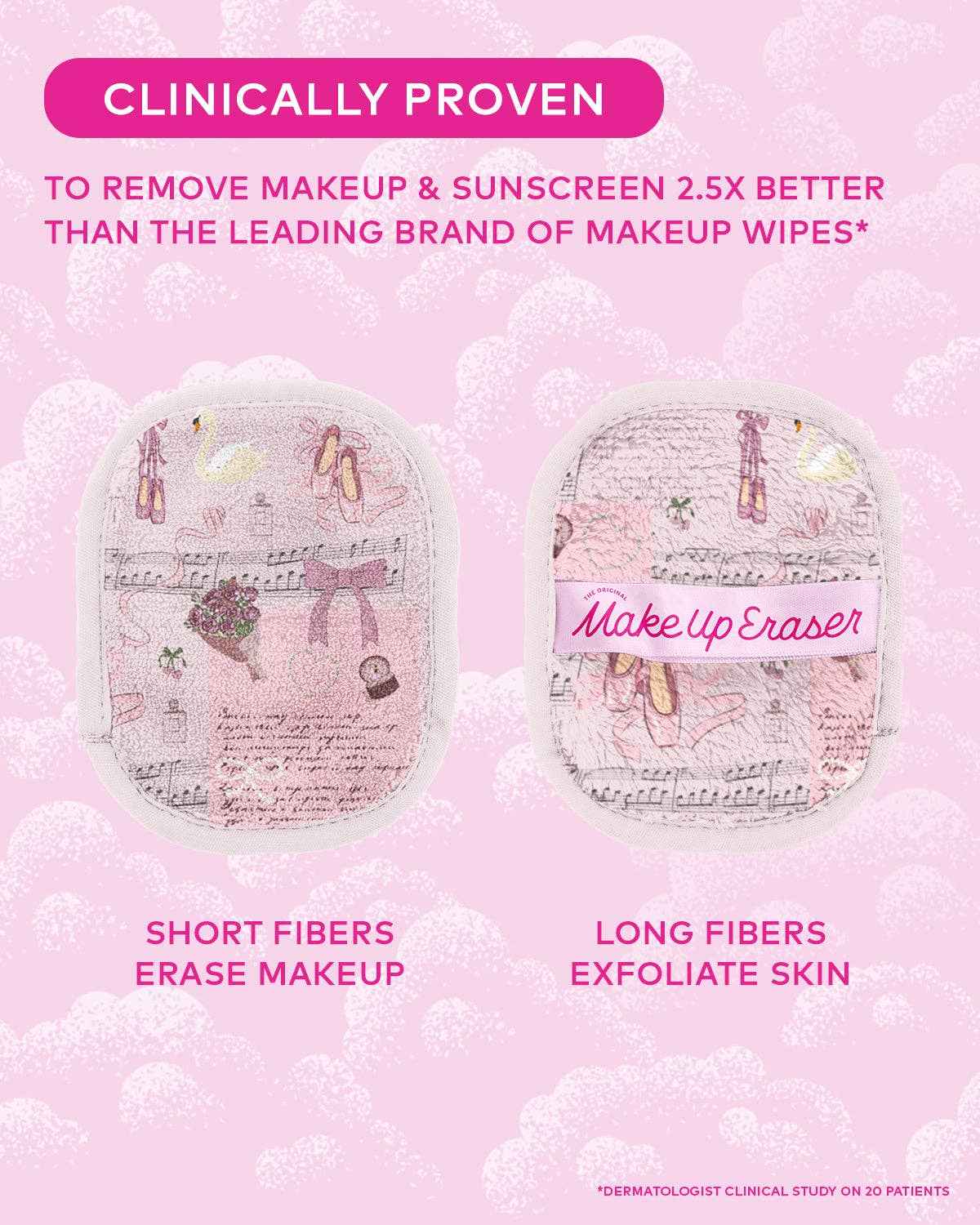 The Original MakeUp Eraser - Ballet Core MakeUp Eraser 7-Day Set | Bonus Pointe Shoe Case