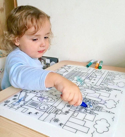 Reusable Silicone Coloring Placemats - Gift for Kids