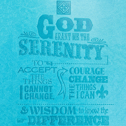 Divinity Boutique - Dangle Journal : Leather Wrapped Teal Serenity Prayer