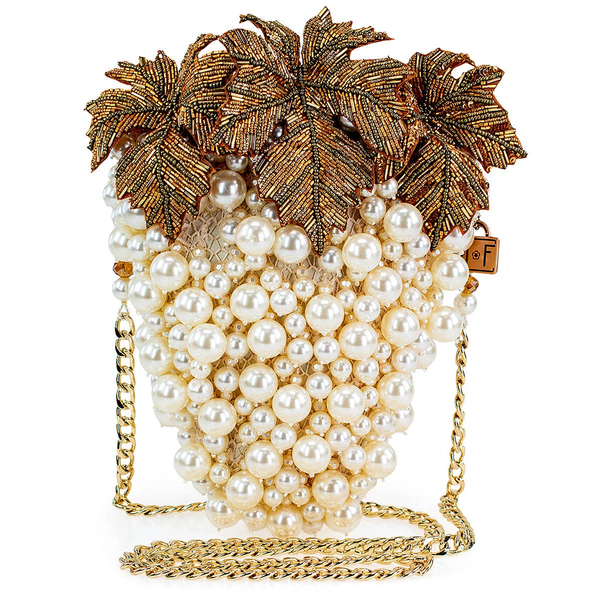Grapes Galore Beaded and Pearl Cluster of Grapes Handbag