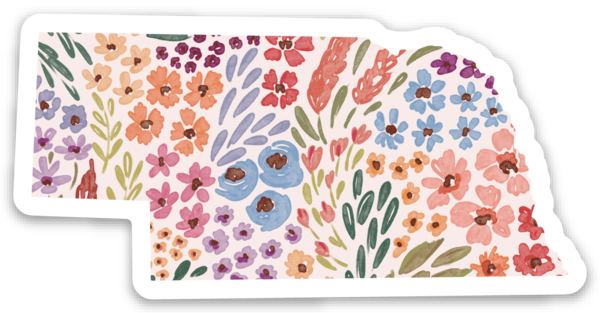 Nebraska Floral State Sticker